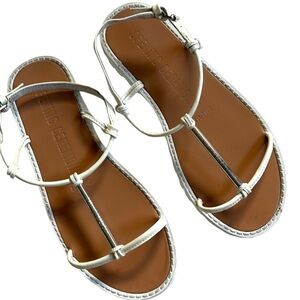 Opening Ceremony Leather Sandals White Silver Size 6